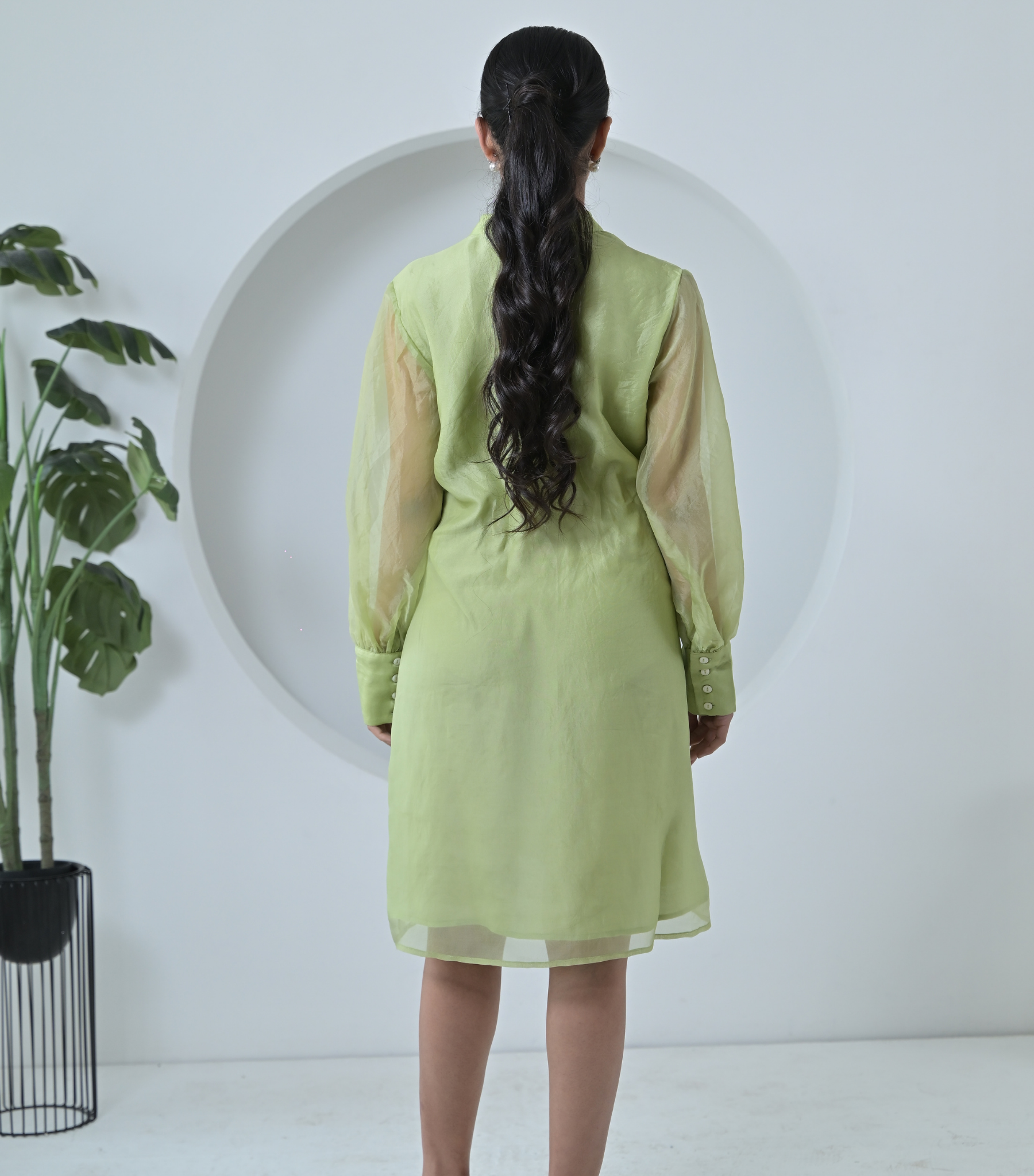 DUPION BIG FLOWER ORGANZA DRESS