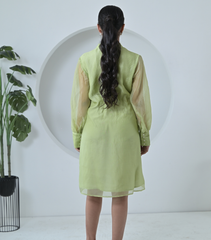 DUPION BIG FLOWER ORGANZA DRESS