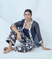 MADHUBALA SHRUG SET WITH HEAVY EMBROIDERY PANTS