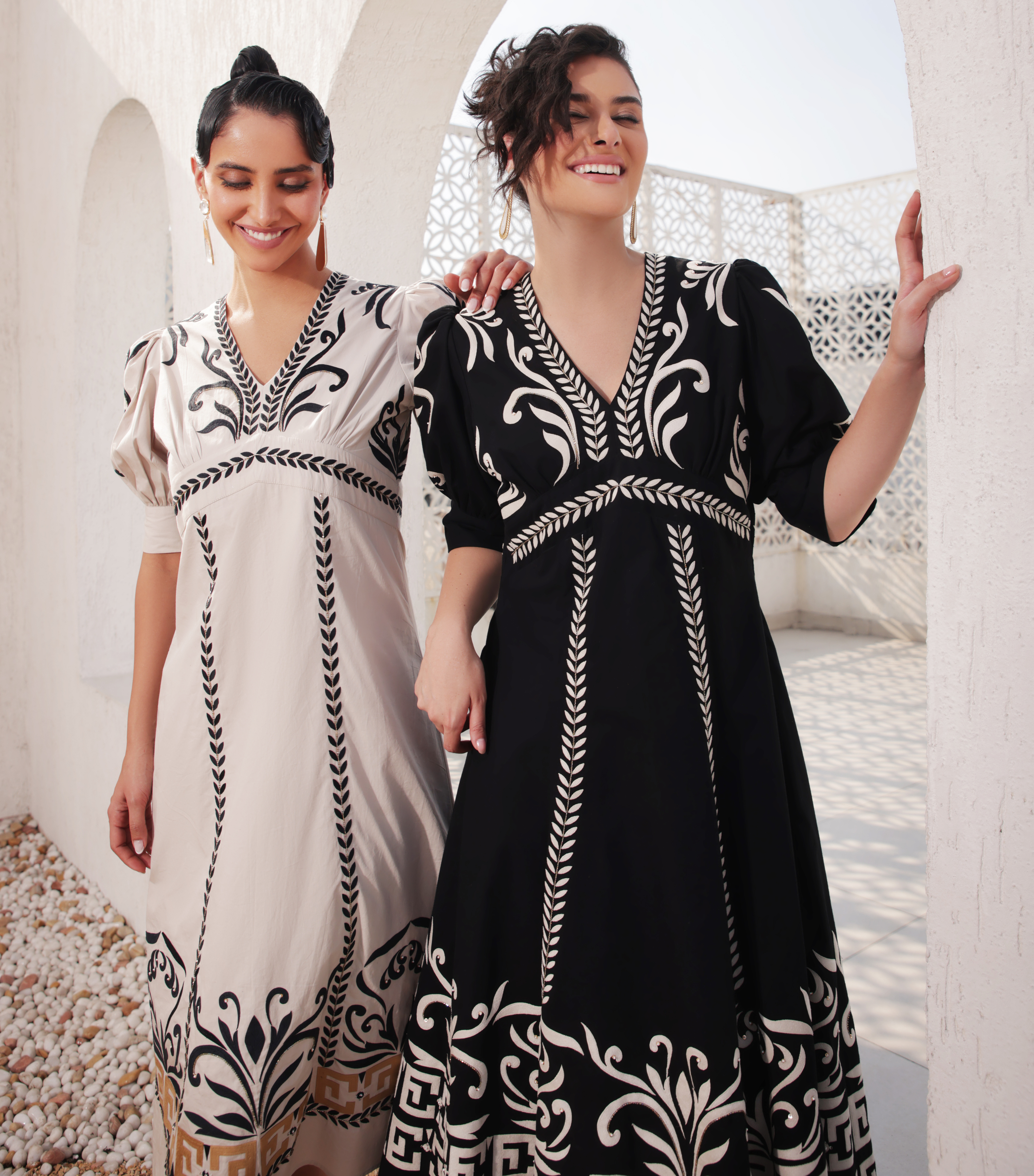 MIDNIGHT MOSAIC FLARED DRESS