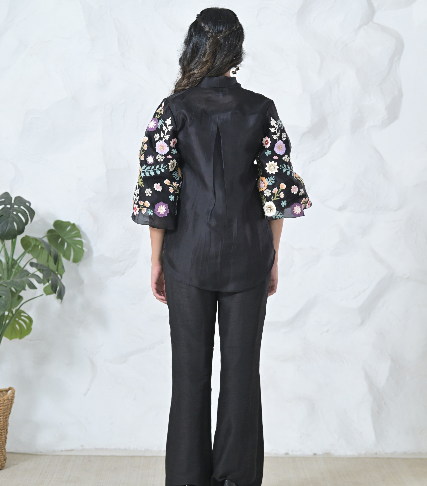 PHOOL PATTI ORGANZA BOW TIE-UP COORD SET