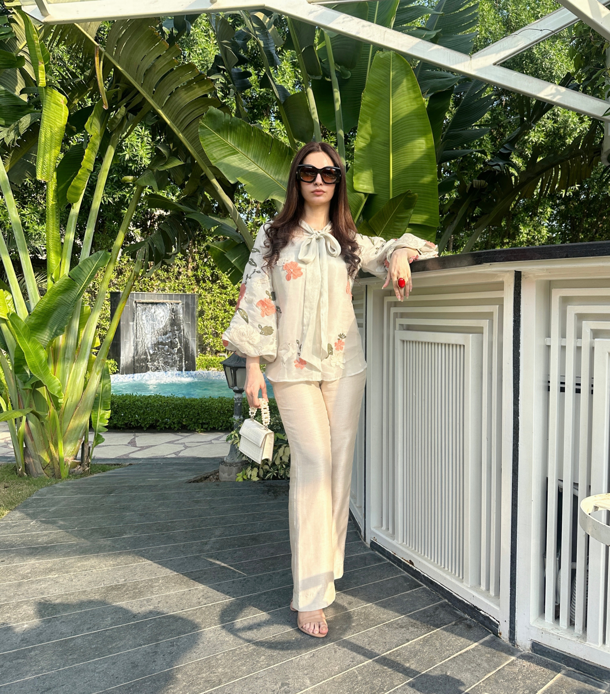 PREETIKA BHASIN - GULAB TIE UP TISSUE COORD SET