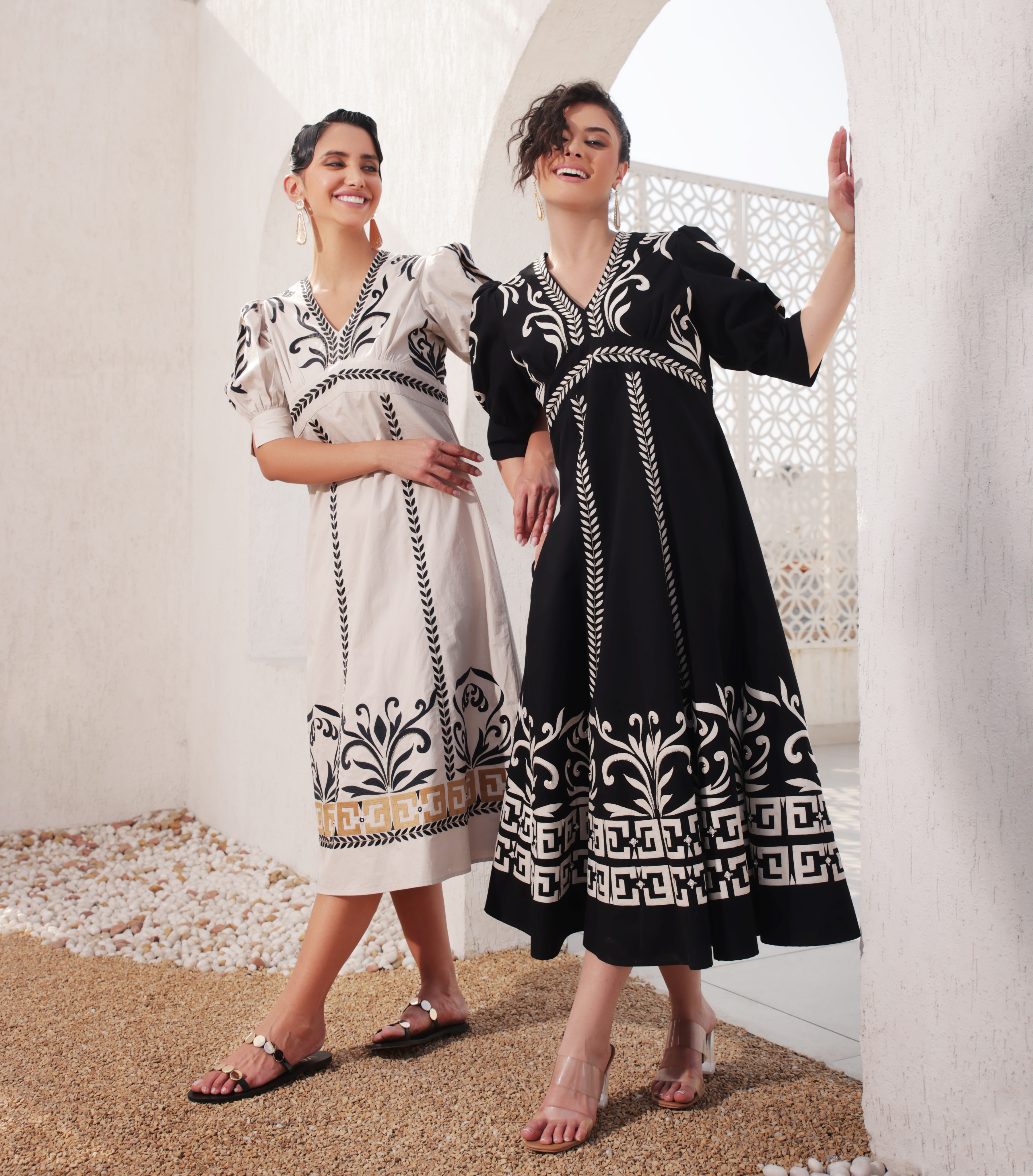 MIDNIGHT MOSAIC FLARED DRESS