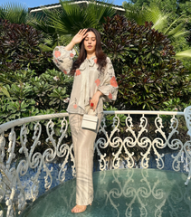 PREETIKA BHASIN - GULAB TIE UP TISSUE COORD SET