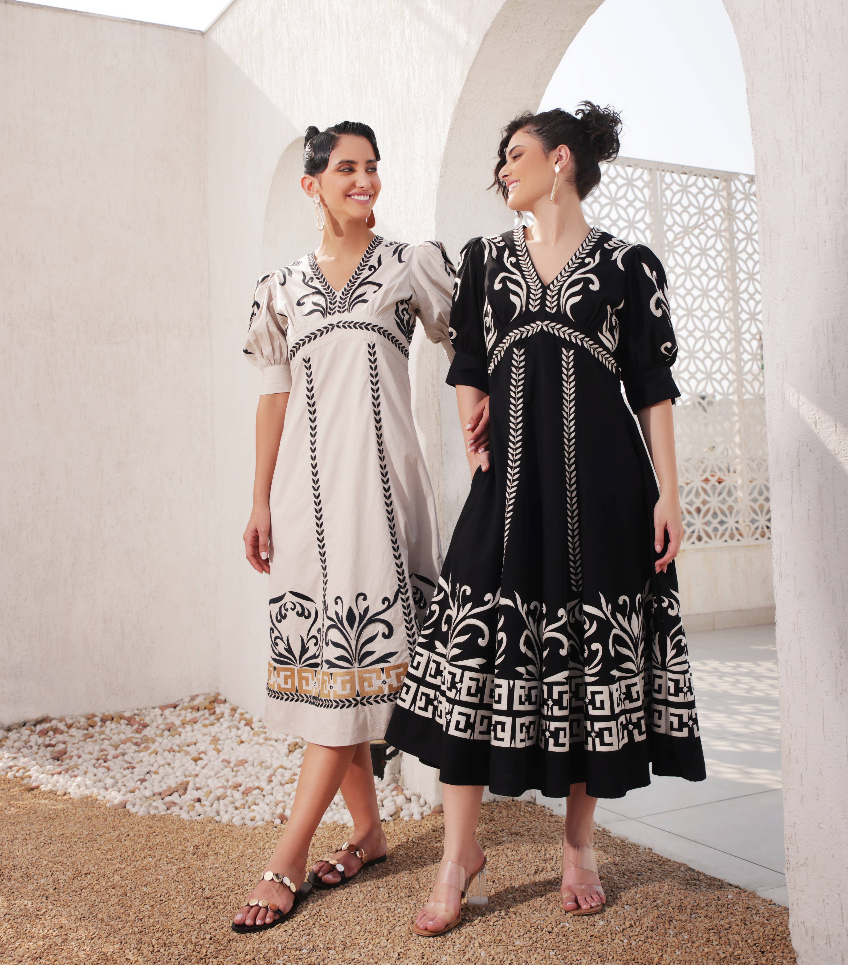 MIDNIGHT MOSAIC FLARED DRESS