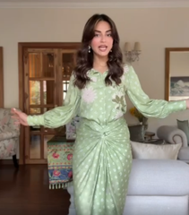MEHAK BAKSHI - FLORET BANDHANI SHIRT WITH KNOT SKIRT SET