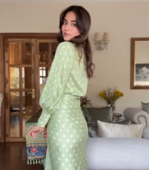 MEHAK BAKSHI - FLORET BANDHANI SHIRT WITH KNOT SKIRT SET