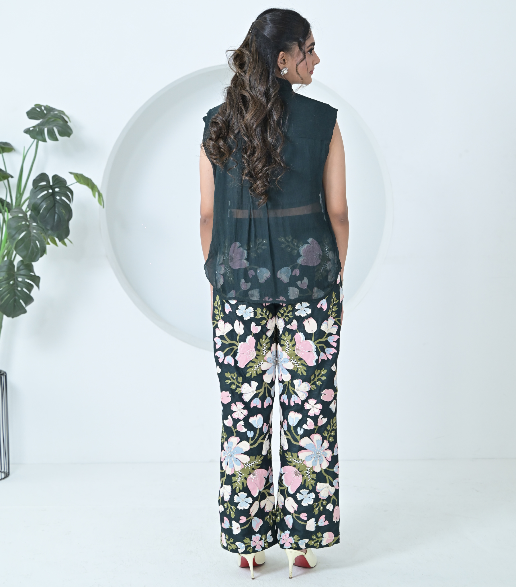 BIG KHUSHBOO CHIFFON SHIRT WITH HEAVY EMBROIDERED PANT SET