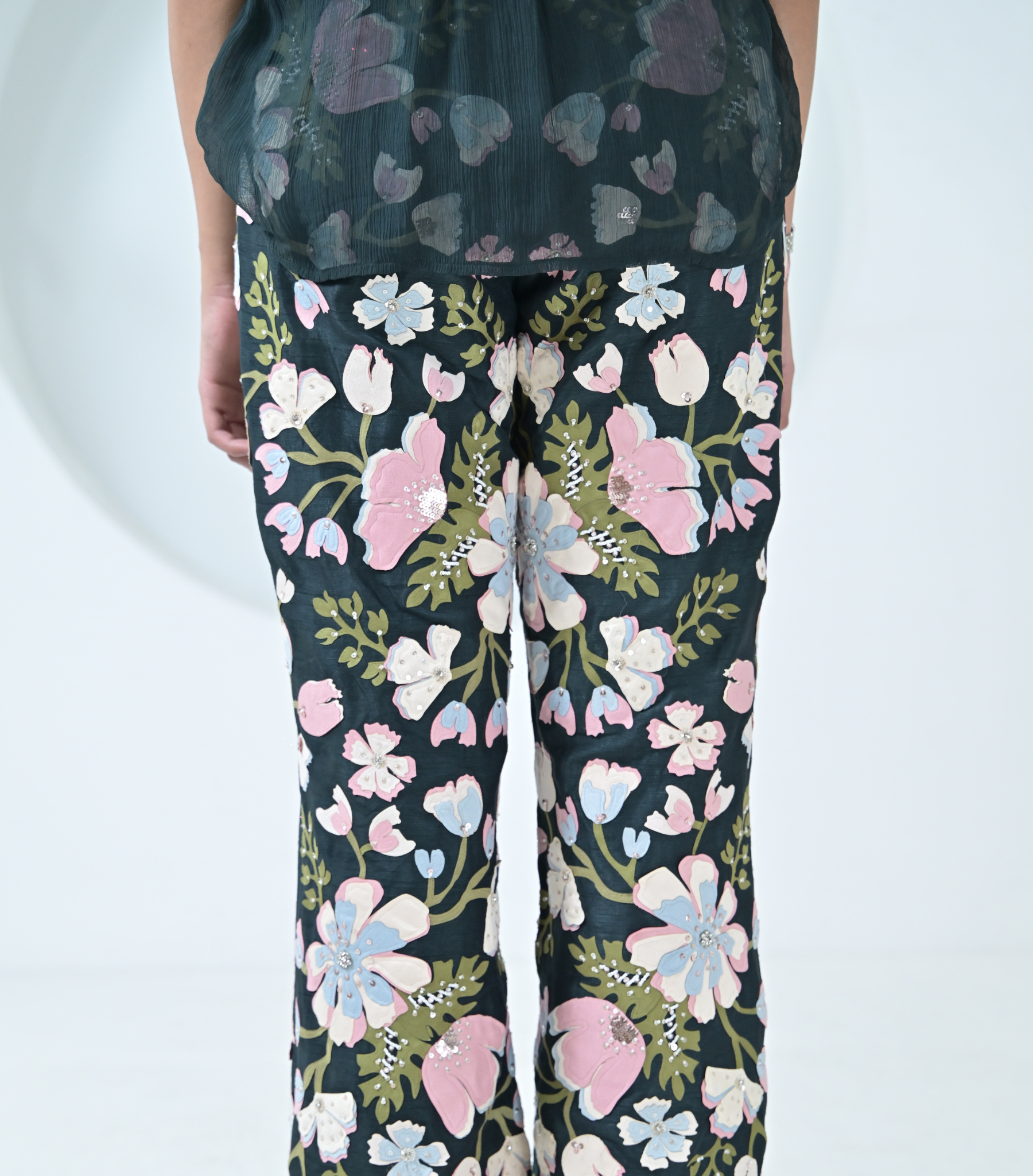 BIG KHUSHBOO CHIFFON SHIRT WITH HEAVY EMBROIDERED PANT SET