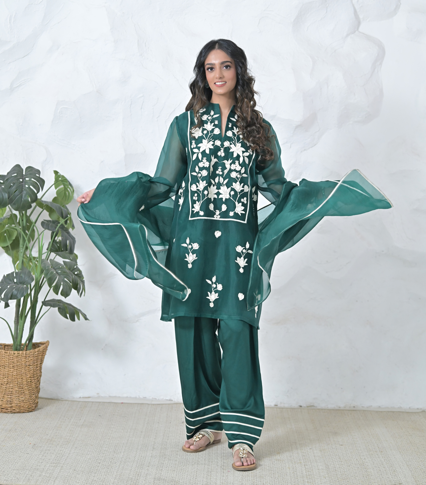 MADHUBALA TUNIC & FARSI PANT WITH DUPATTA