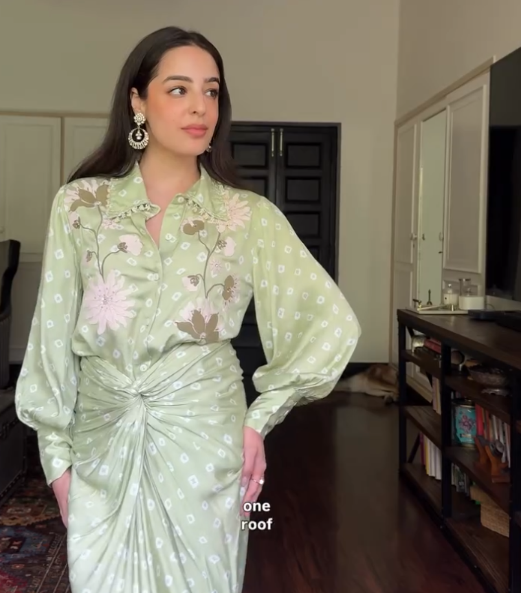 TARINI MANCHANDA - FLORET BANDHANI SHIRT WITH KNOT SKIRT SET
