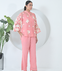IVORY GARDEN ORGANZA SHIRT COORD SET