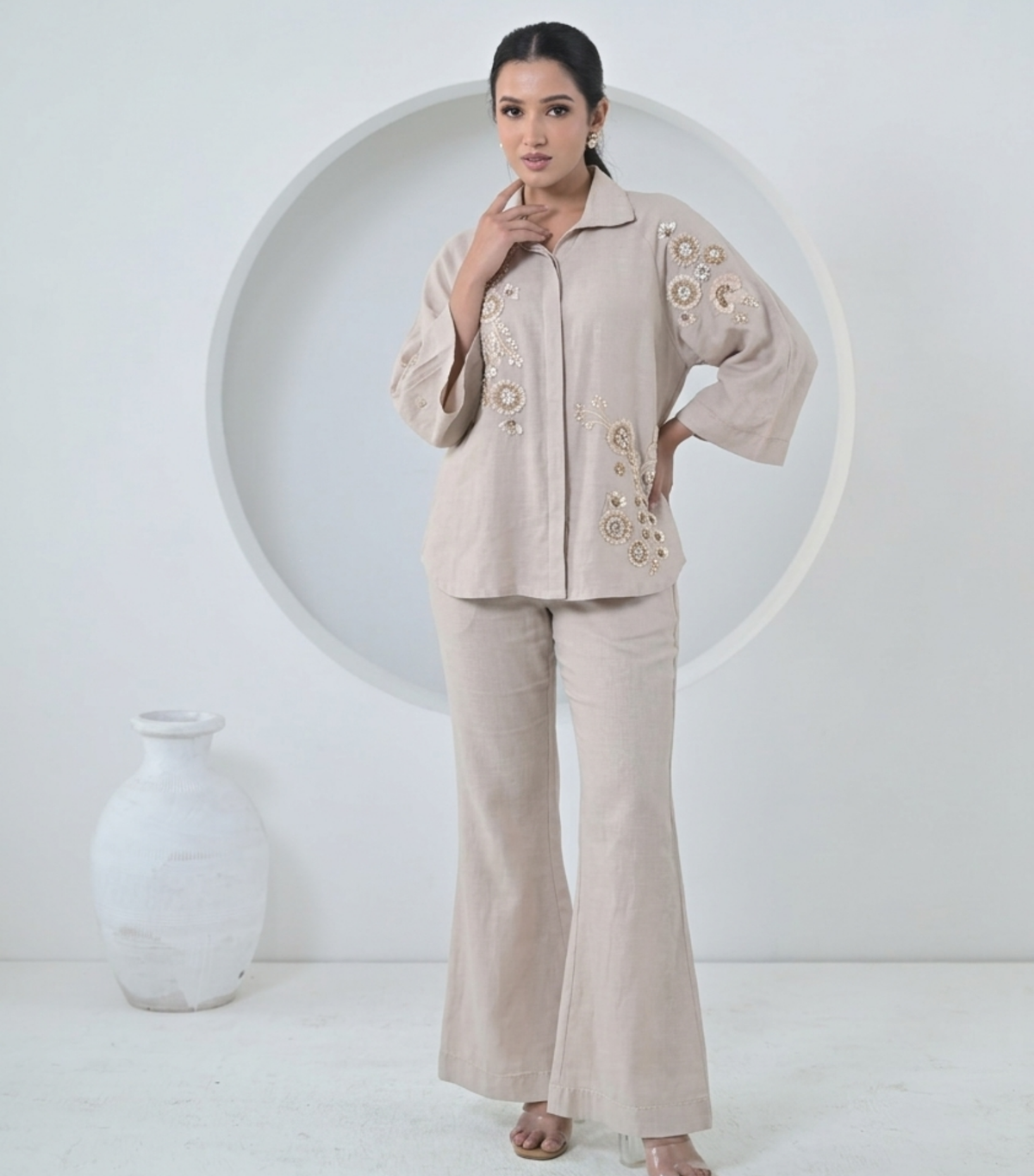 BEIGE ROSALINE CO-ORD SET
