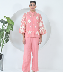 IVORY GARDEN ORGANZA SHIRT COORD SET