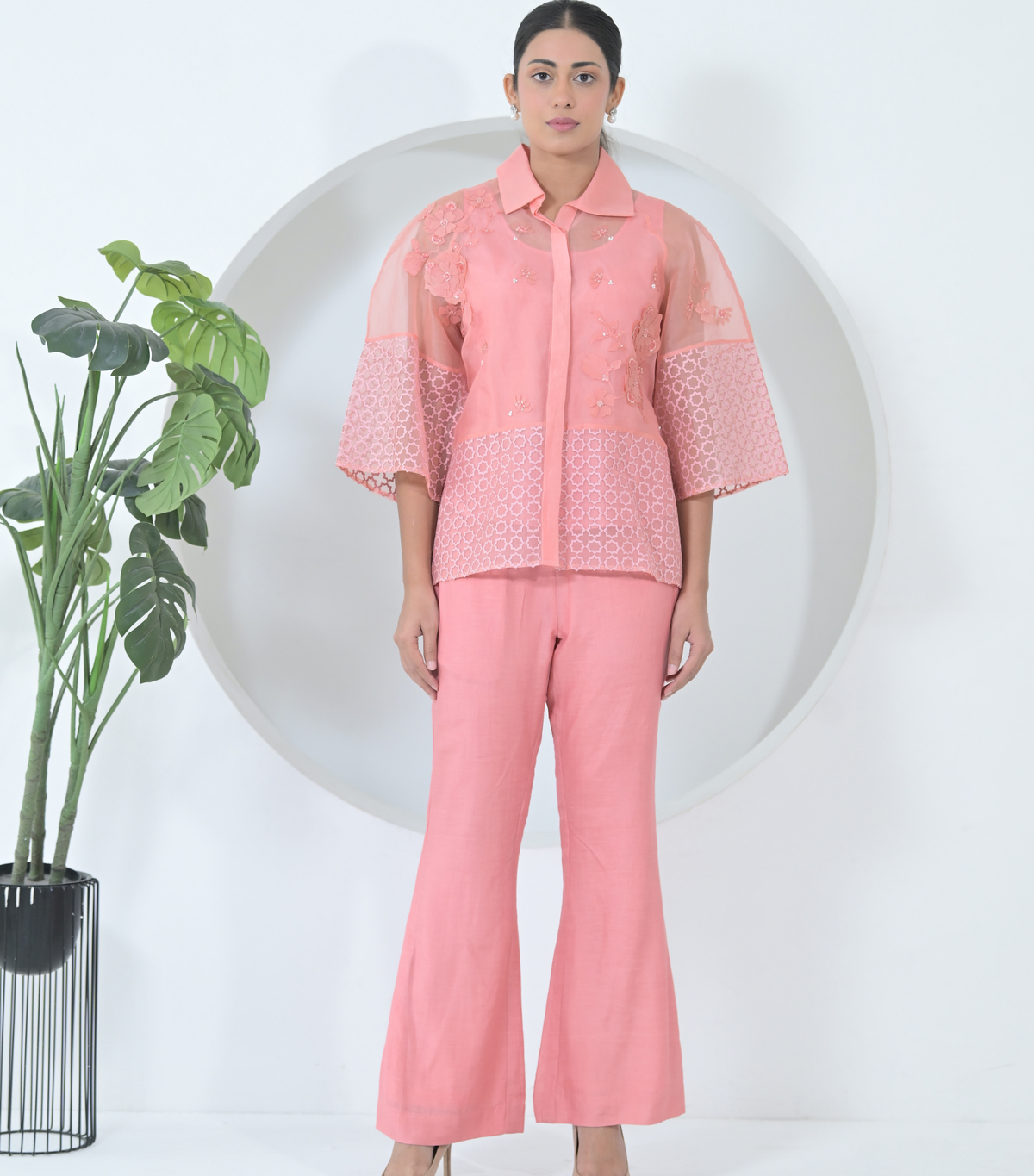 PEARL PETAL JAALI SHIRT WITH PANT SET