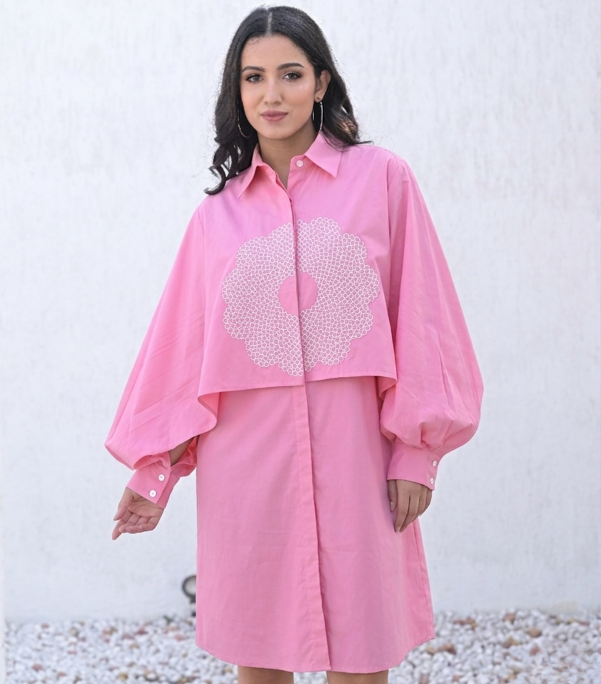 POWDER PINK NOCTURNE ECLIPSE DRESS