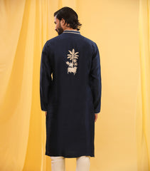 PICHWAI NAVY KURTA SET