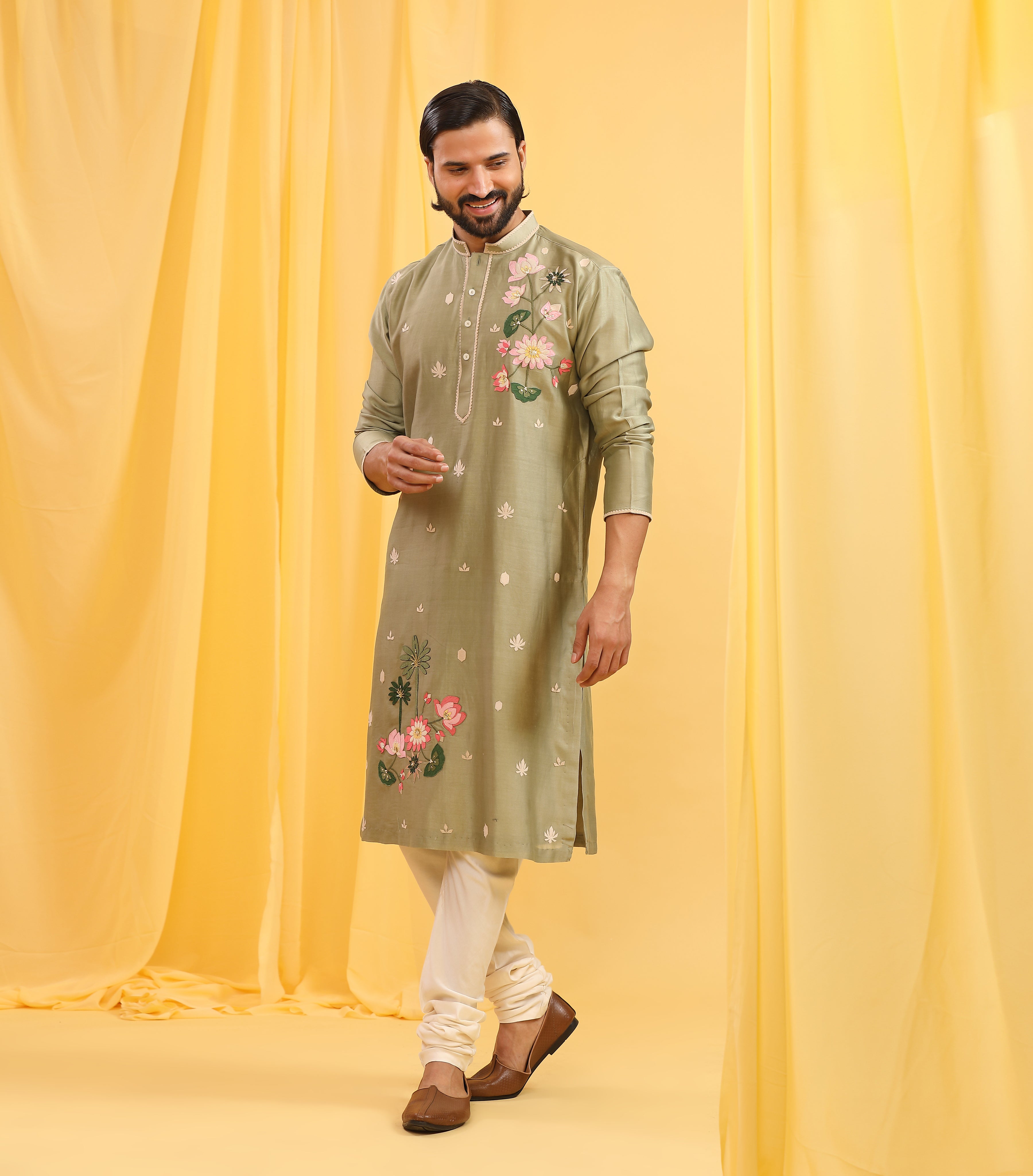 PICHWAI MINT GREEN KURTA SET