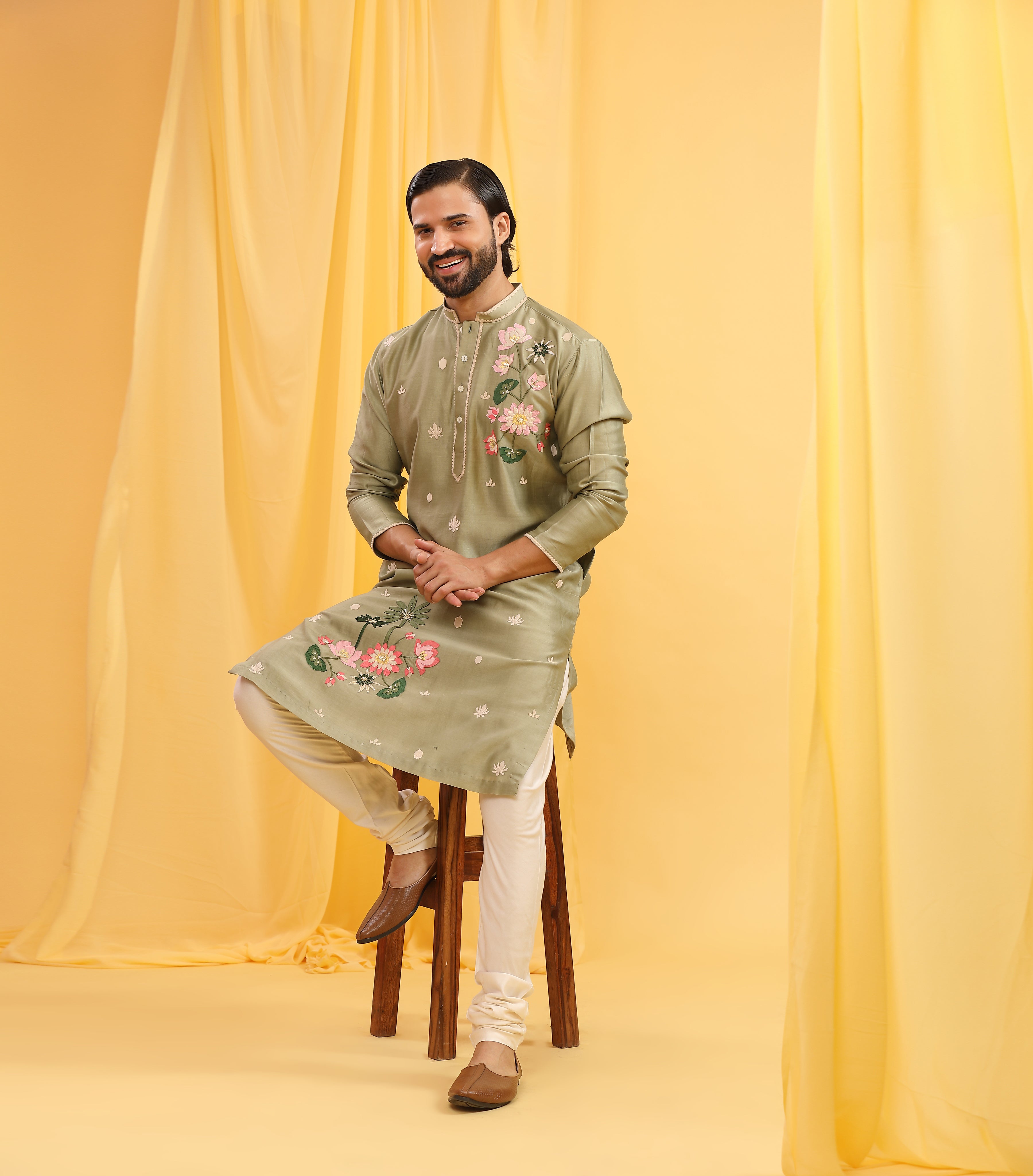 PICHWAI MINT GREEN KURTA SET