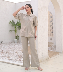 BEIGE INFLORESCENCE CO-ORD SET