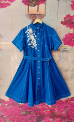 IVORY ROSE EMBROIDERY LONG DRESS