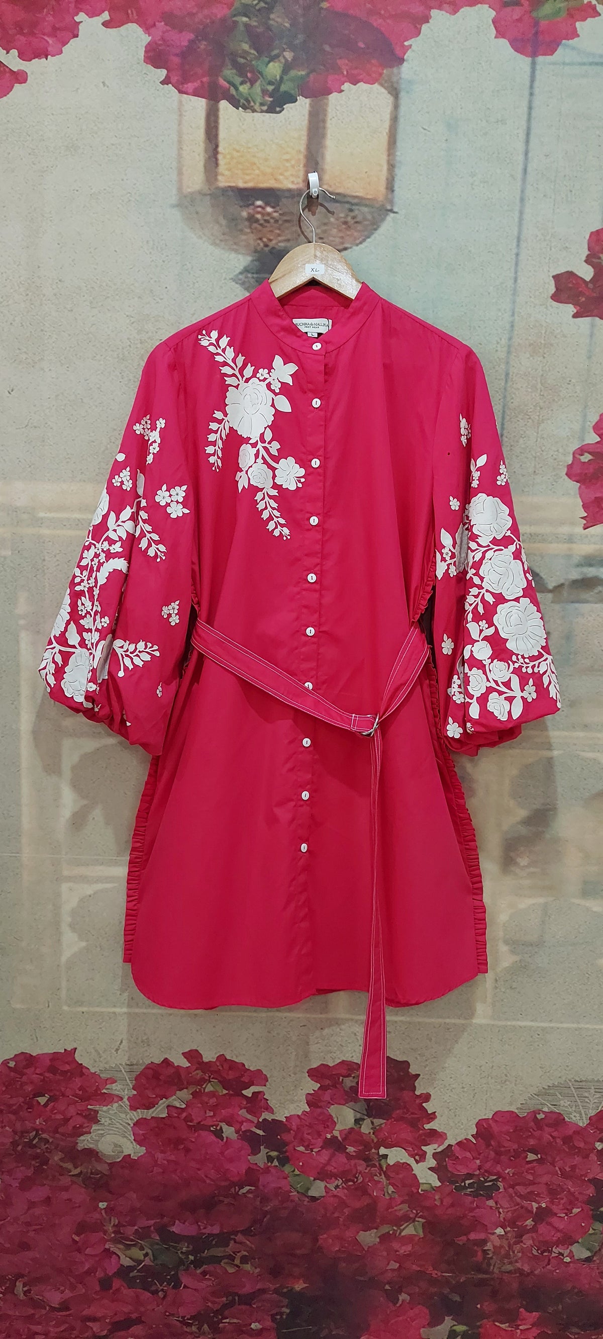 IVORY ROSE CHINESE COLLAR DRESS