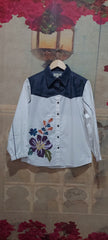 BIG FLOWER DENIM YOKE SHIRT