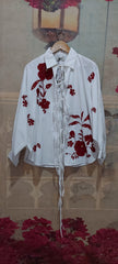 GULAB SCUBA EMBROIDERY TIE-UP STRINGS SHIRT