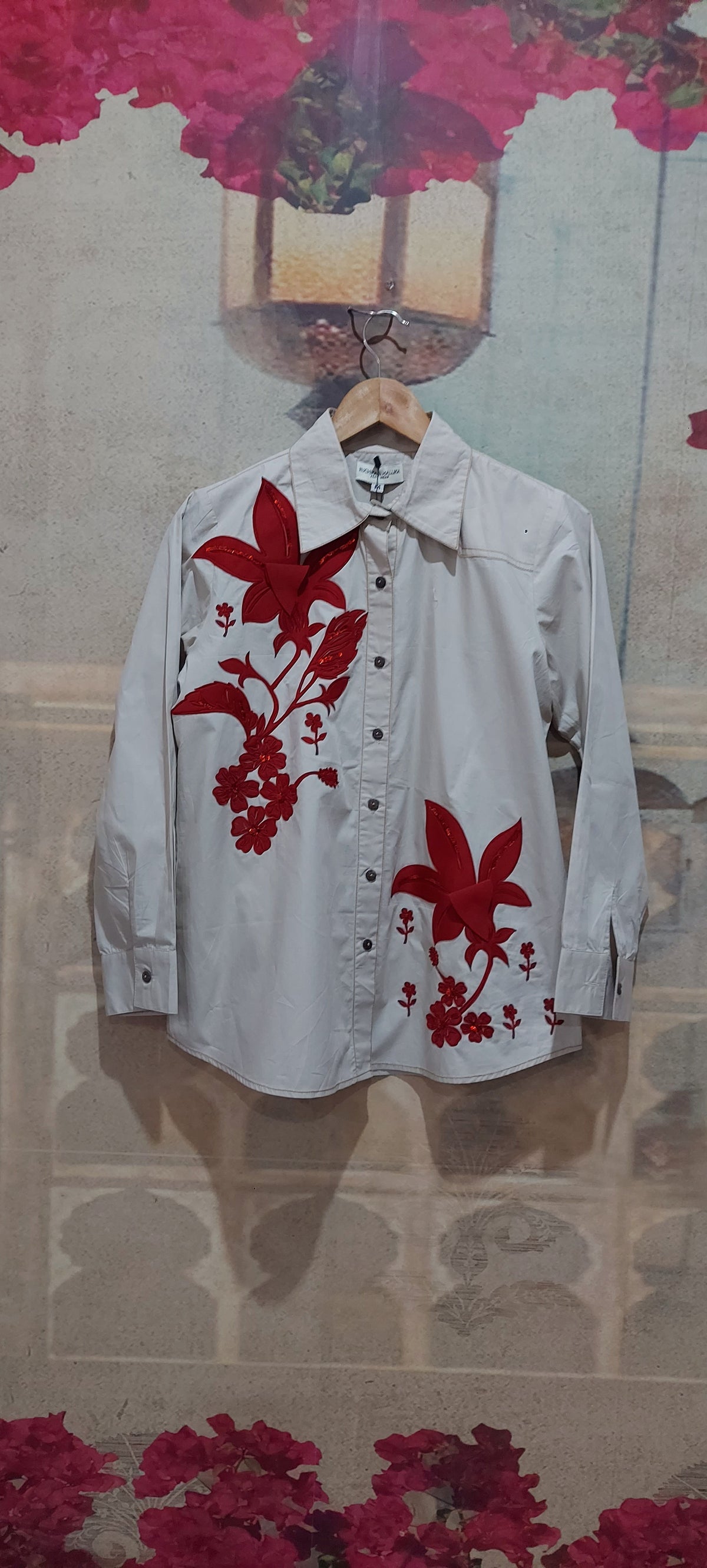 RED HIBISCUS FLOWER SHIRT