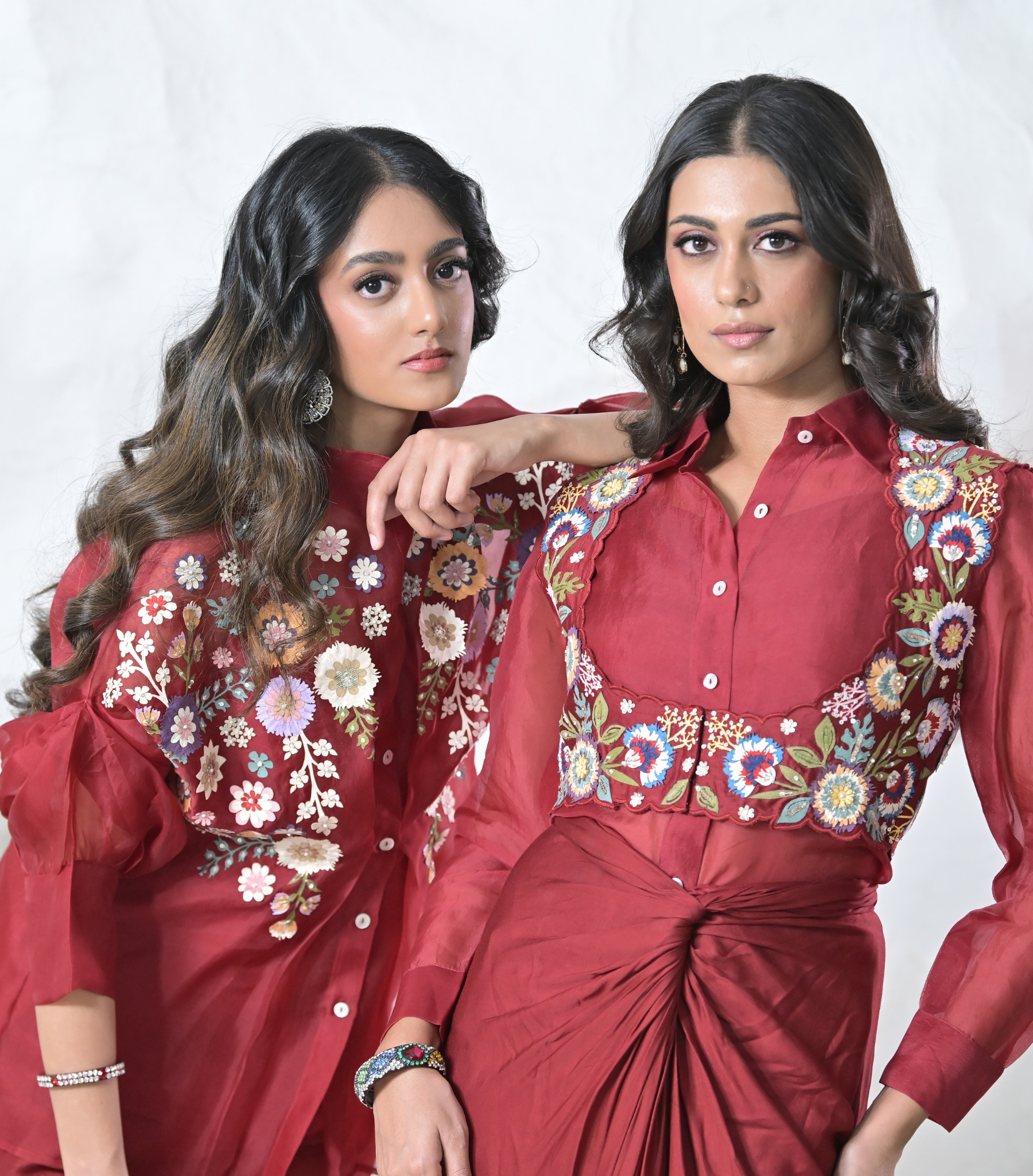 PHOOLWARI COTI WITH ORGANZA TUNIC AND KNOT SKIRT SET