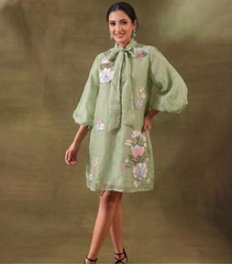BIG KHUSHBOO TISSUE ORGANZA BOW TIE UP DRESS