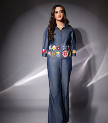 THE BADABAGH BLOOM DENIM JACKET SET