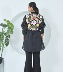 BOTANICAL SMALL FLOWER DETACHABLE COTI LONG TUNIC SET