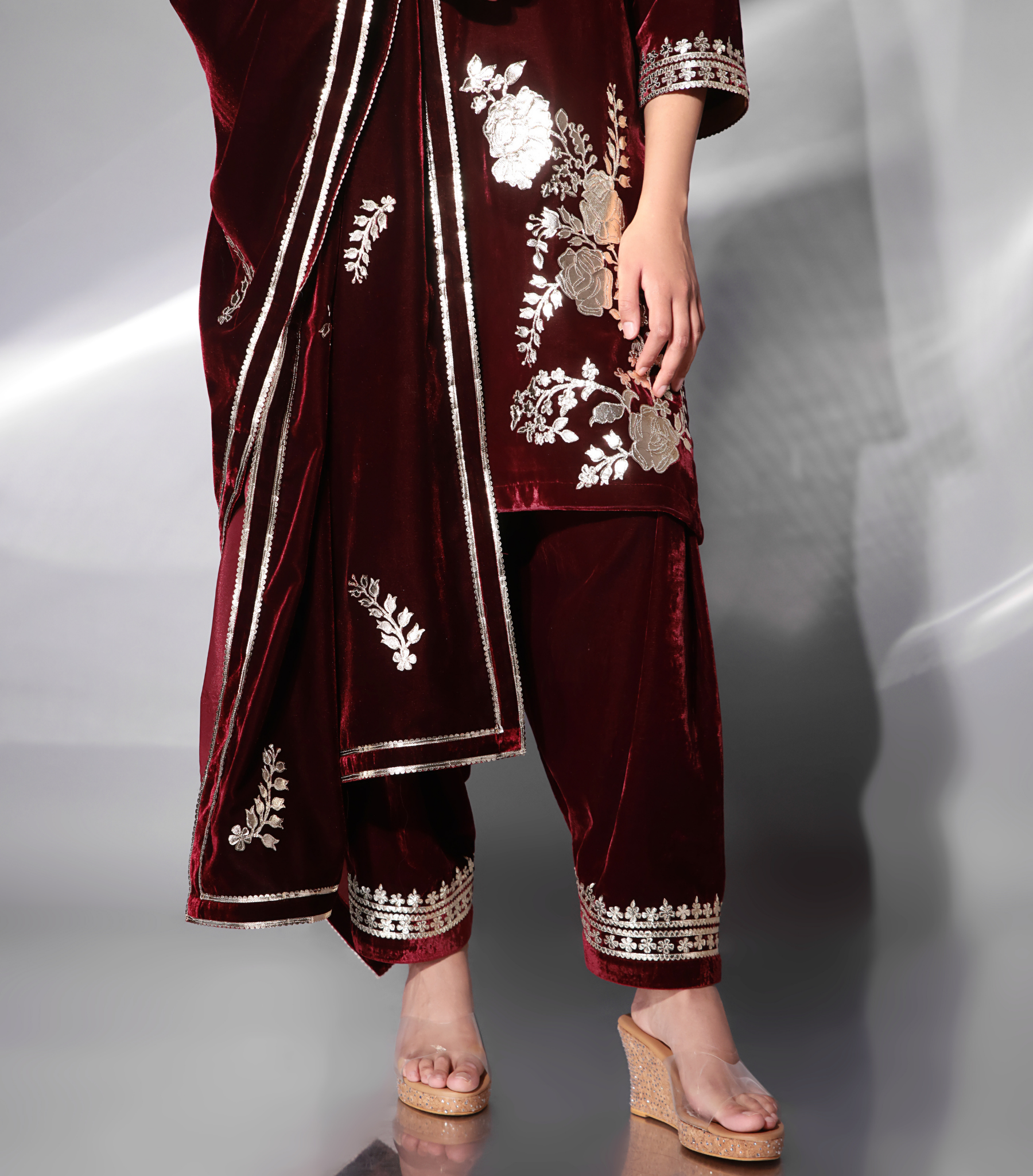 THE IMPERIAL CRIMSON ENSEMBLE KURTA SET WITH DUPATTA