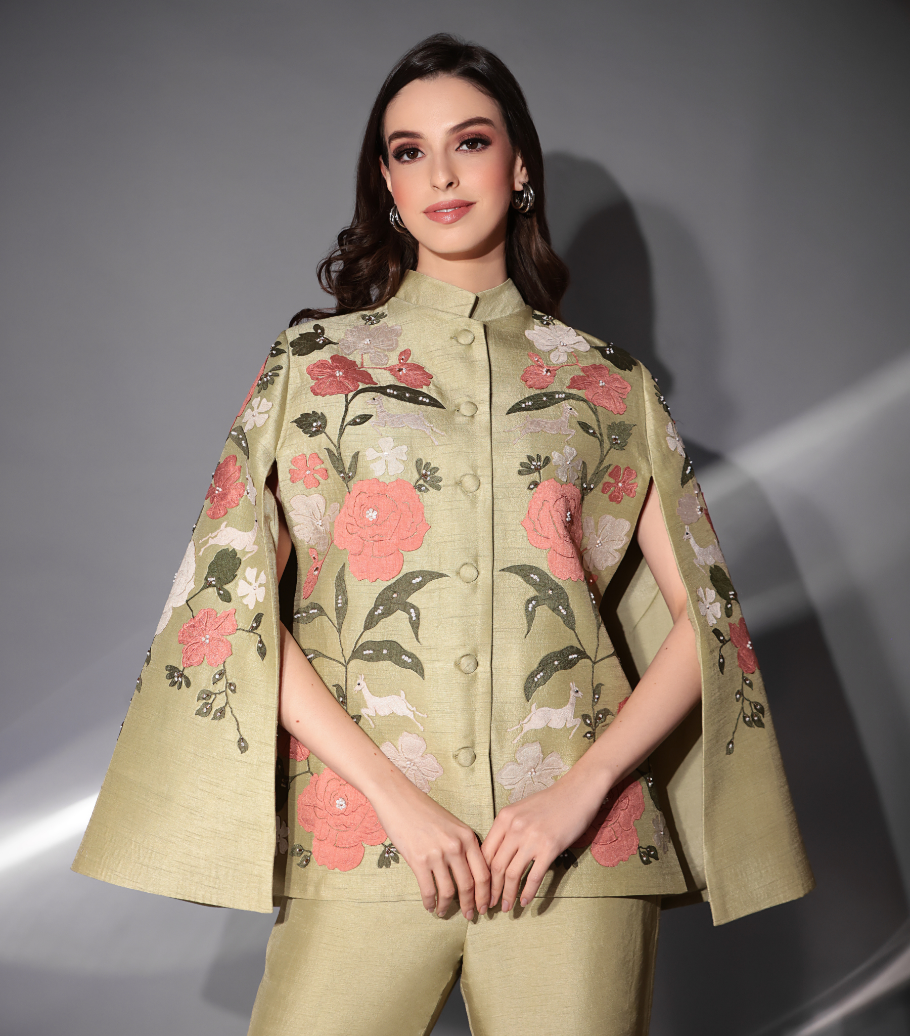 THE GULAB BLOSSOM CAPE SET