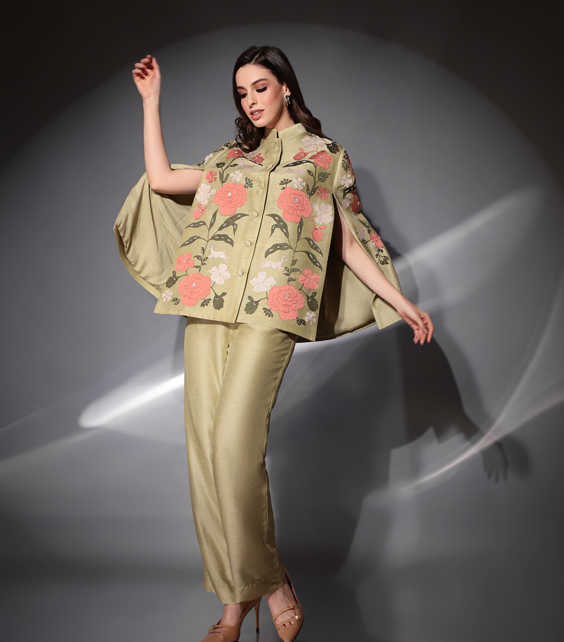 THE GULAB BLOSSOM CAPE SET