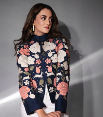 GULAB GARDEN NAVY EMBROIDERY JACKET