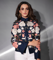 GULAB GARDEN NAVY EMBROIDERY JACKET