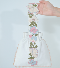 BIG KHUSHBOO POTLI BAG – WHITE LINEN