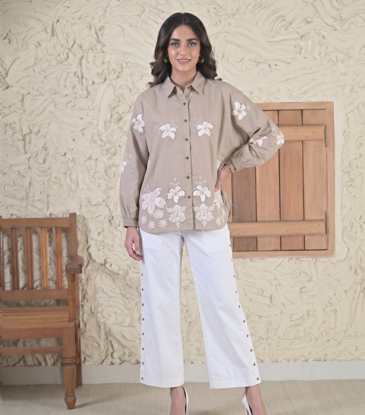 IVORY GARDEN STATEMENT SHIRT