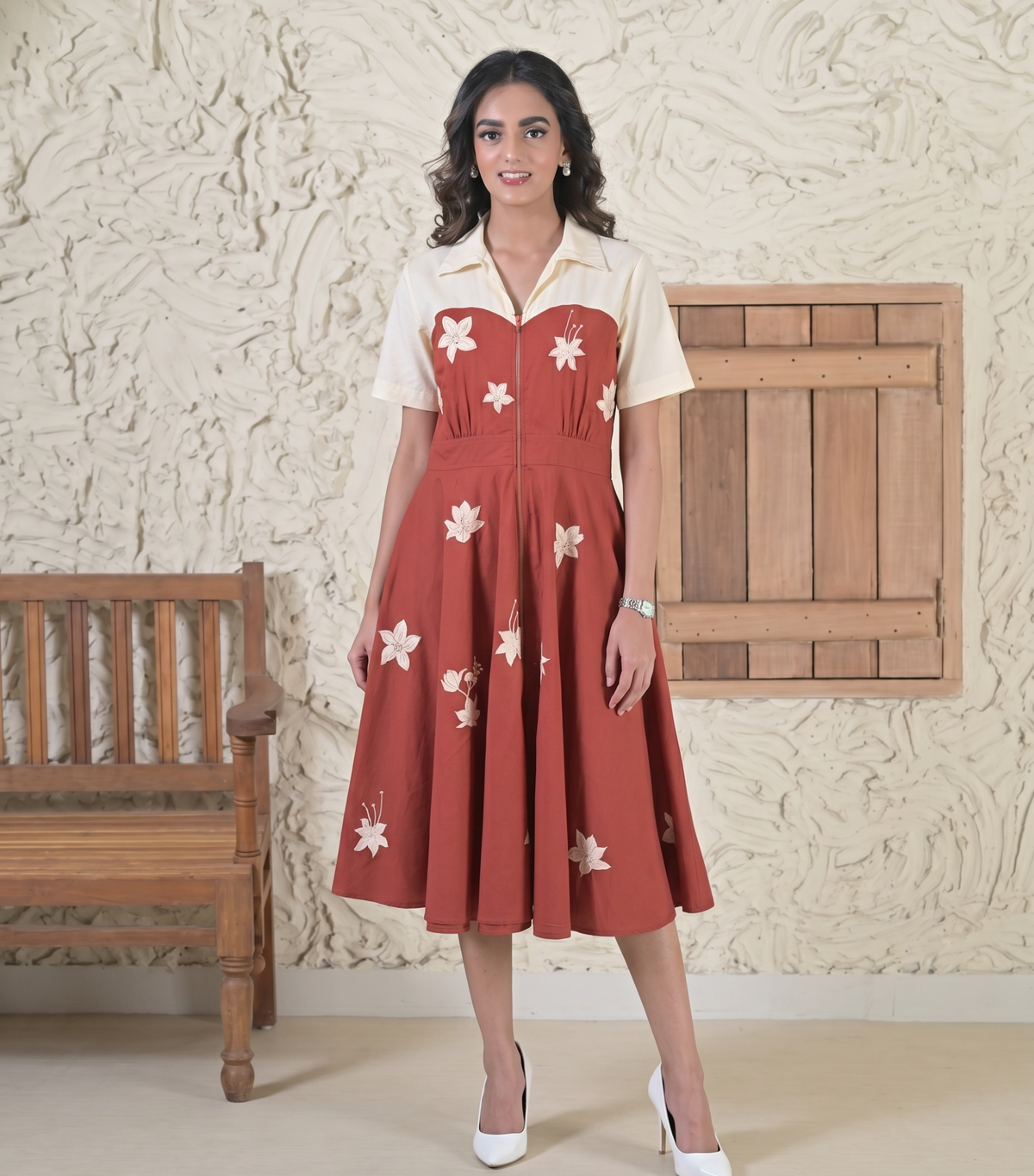 FLUER DOUBLE TONE DRESS