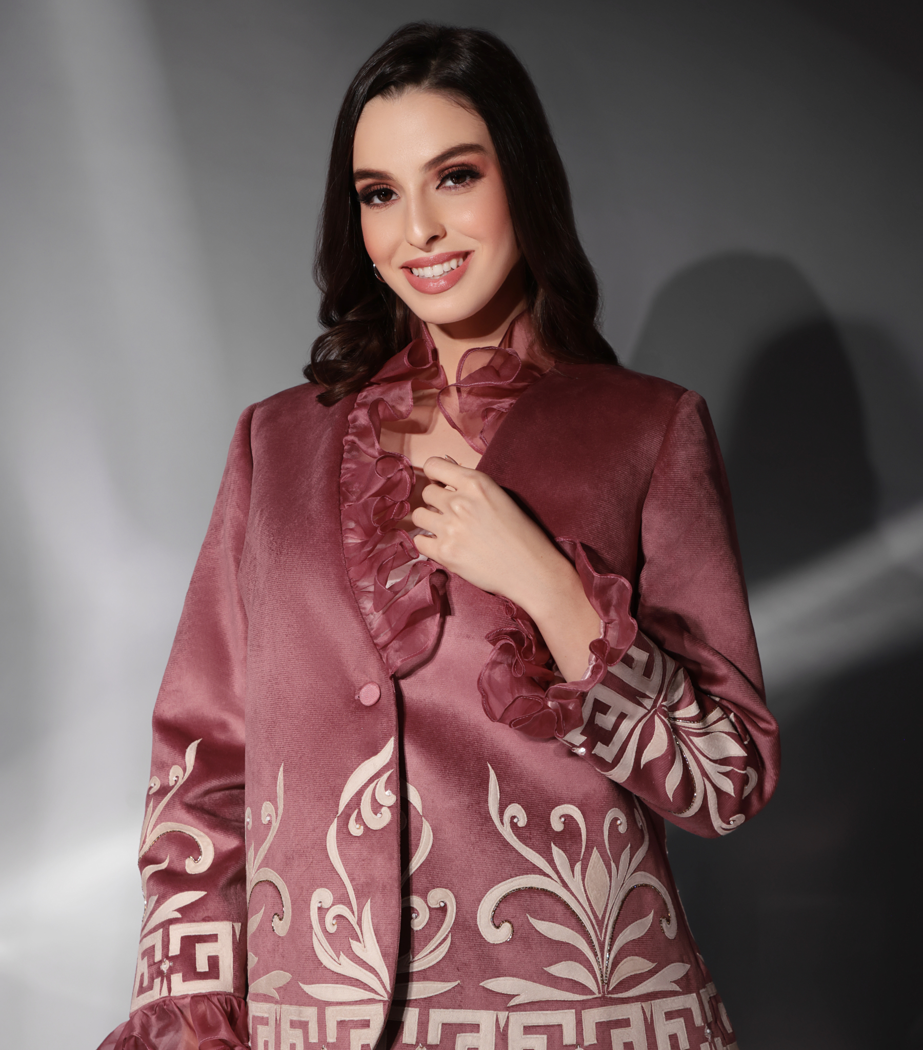 THE PINK RUFFLE BAROQUE BLAZER