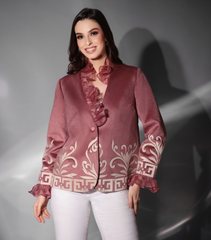 THE PINK RUFFLE BAROQUE BLAZER