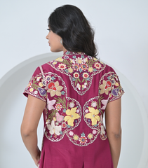BOTANICAL SMALL FLOWER LINEN JUMPSUIT