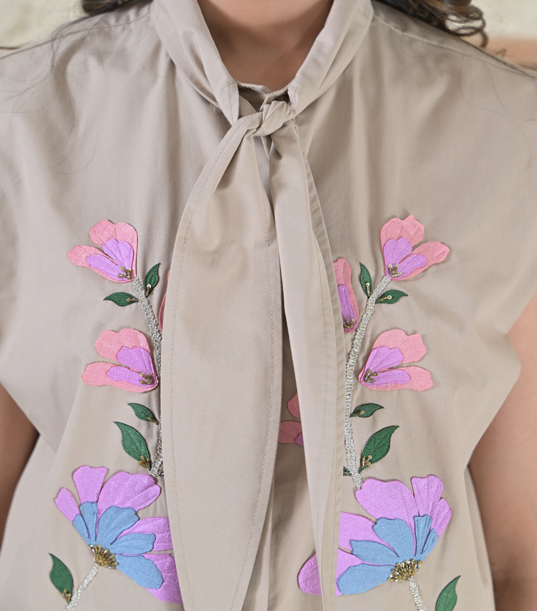MULTI-FLORAL TIE-UP SLEEVELESS CO-ORD SET