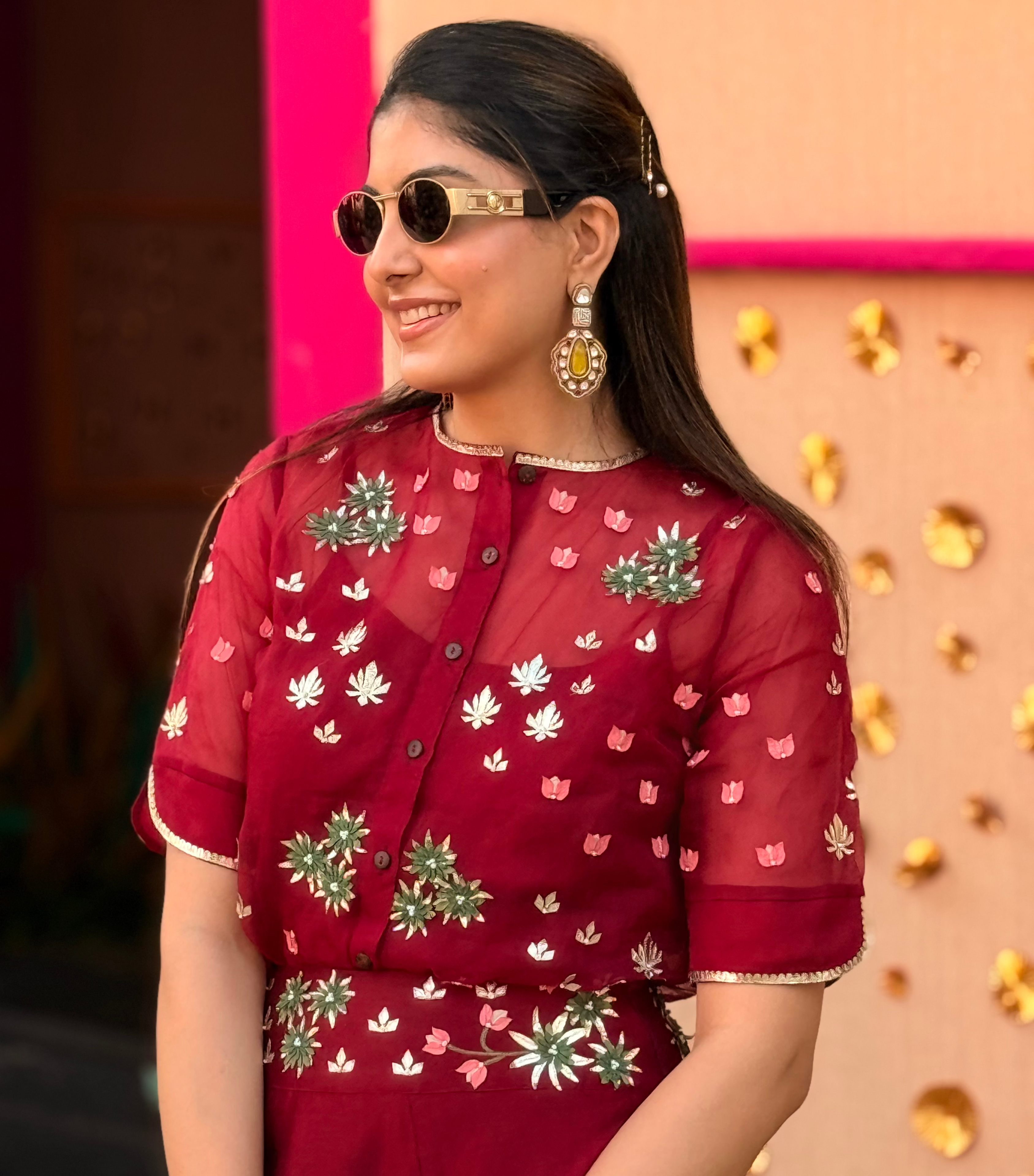 TANIYA ATMARAMANI - PICHWAI RED SERENADE SKIRT SET