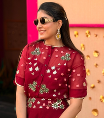 TANIYA ATMARAMANI - PICHWAI RED SERENADE SKIRT SET