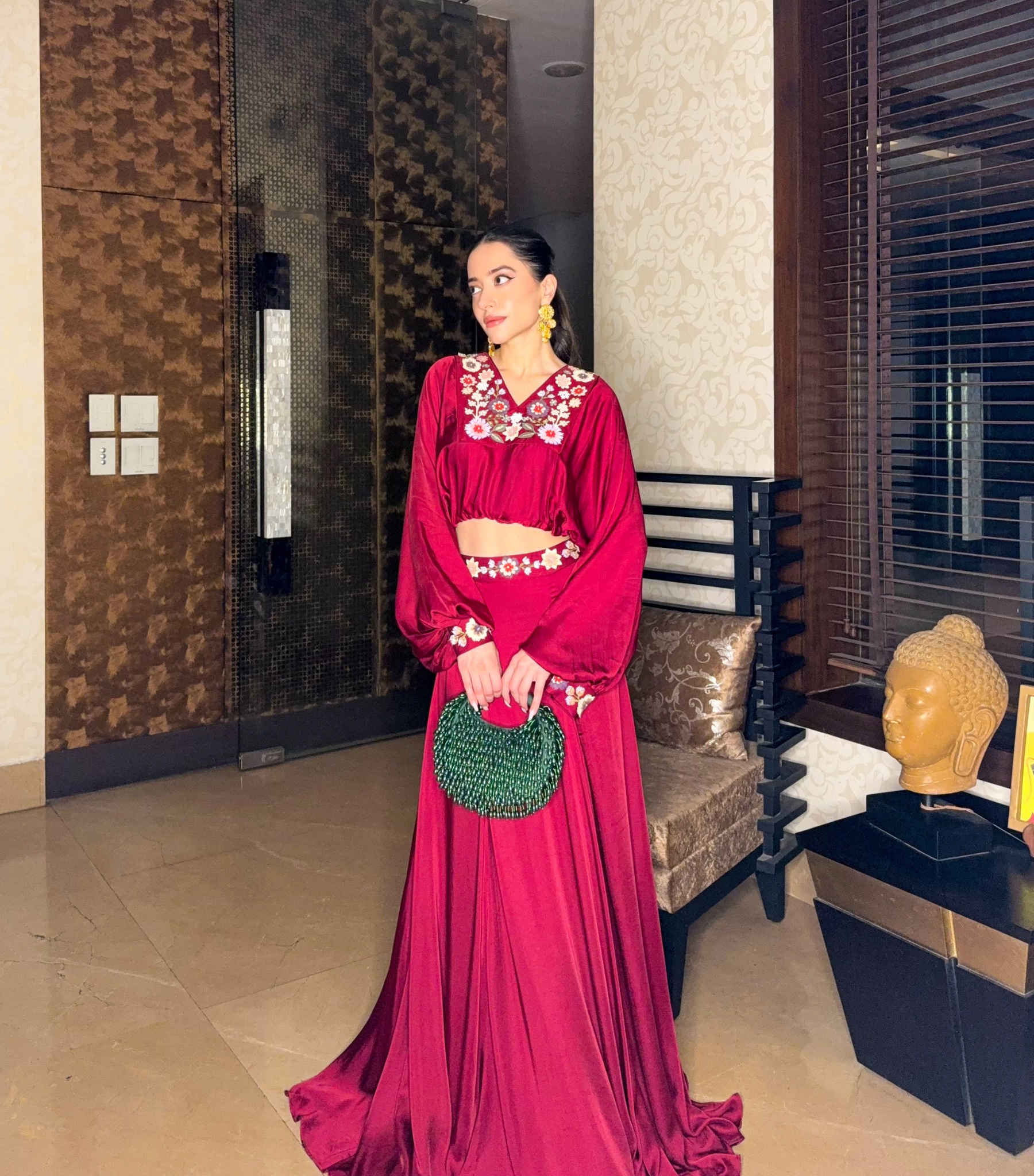 KOMAL KAPOOR GROVER - PHOOLPATTI RANGLAN SKIRT SET