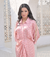 SERAPHINE EMBELLISHED BANDHANI GATHERED DRESS
