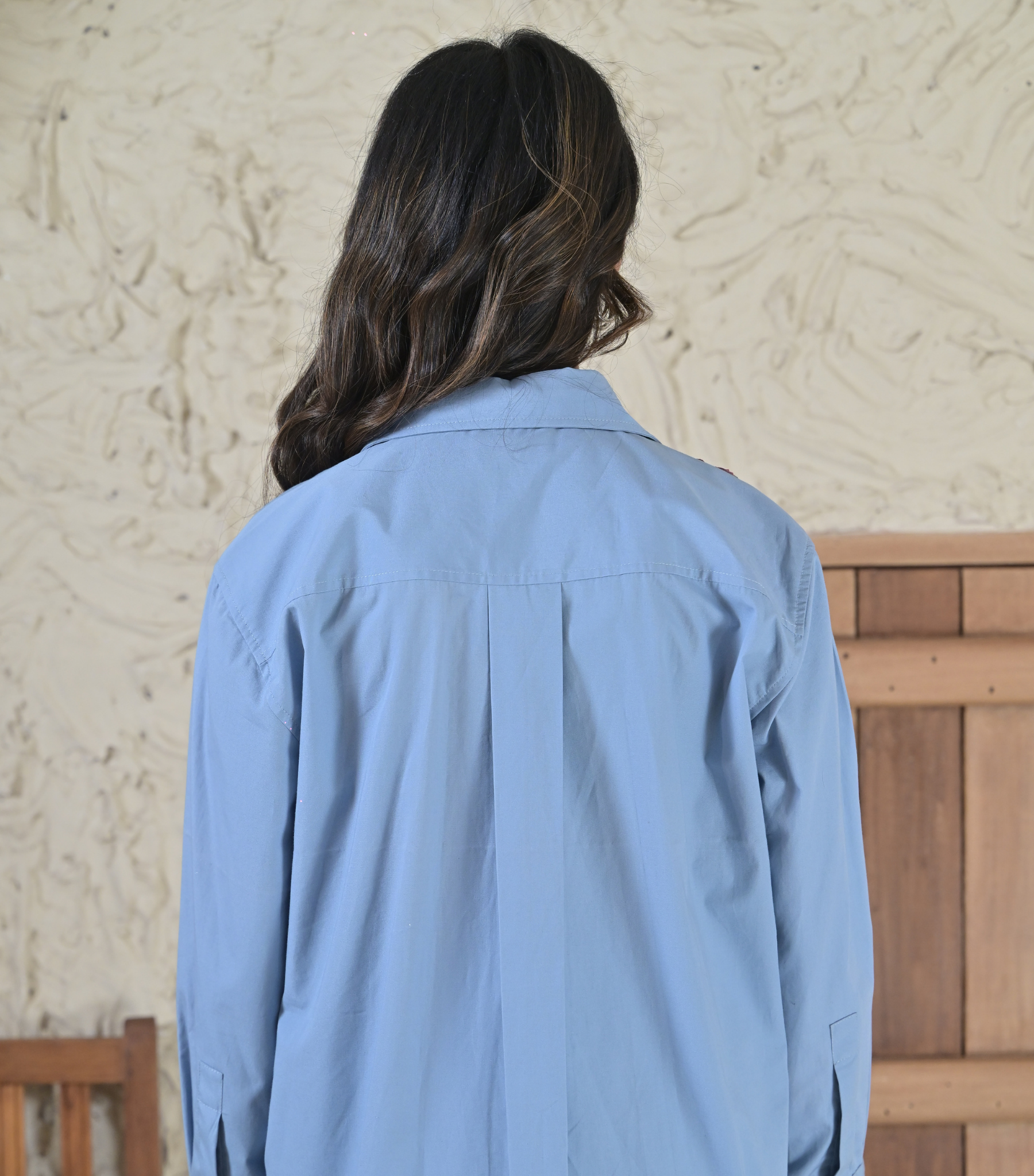 BIG KHUSHBOO POWDER BLUE SHIRT
